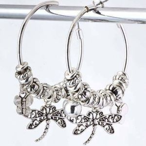 NWT-Dragonfly hoop earrings
